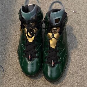 Jordan Men’s High-Top Sneakers in Green and Gold
